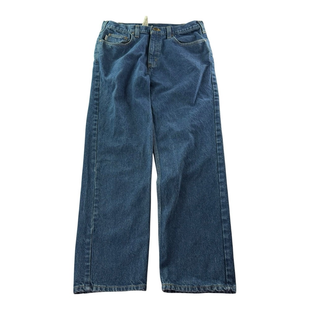 Carhartt B460 DVB Men's 36x30 Relaxed Fit Blue Denim Work Jeans Straight Leg
